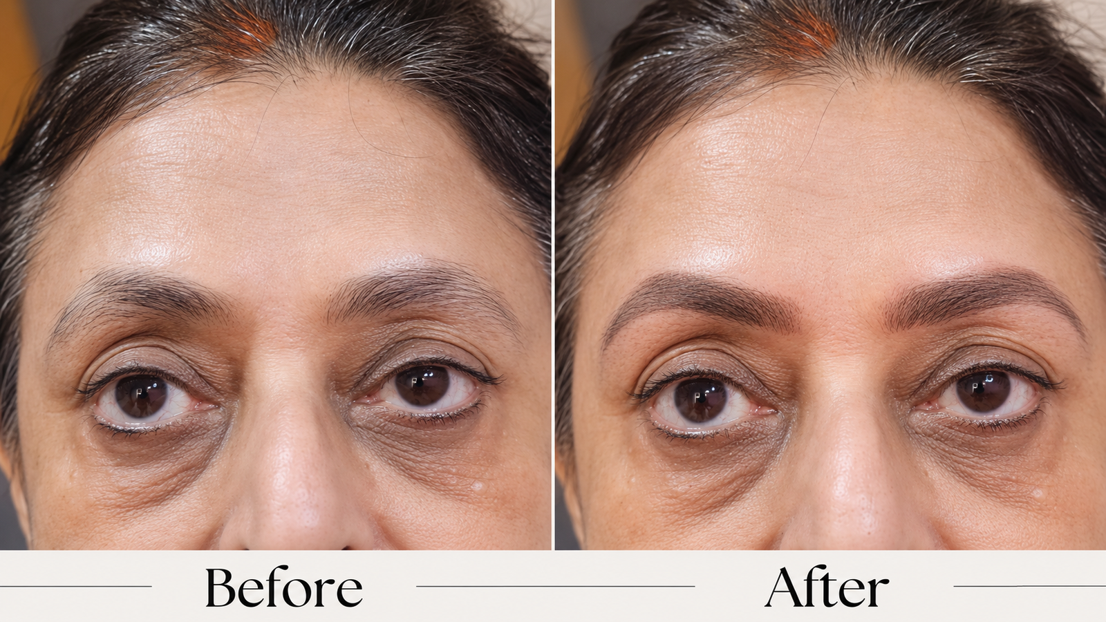 Combination Brows before and after — client 11