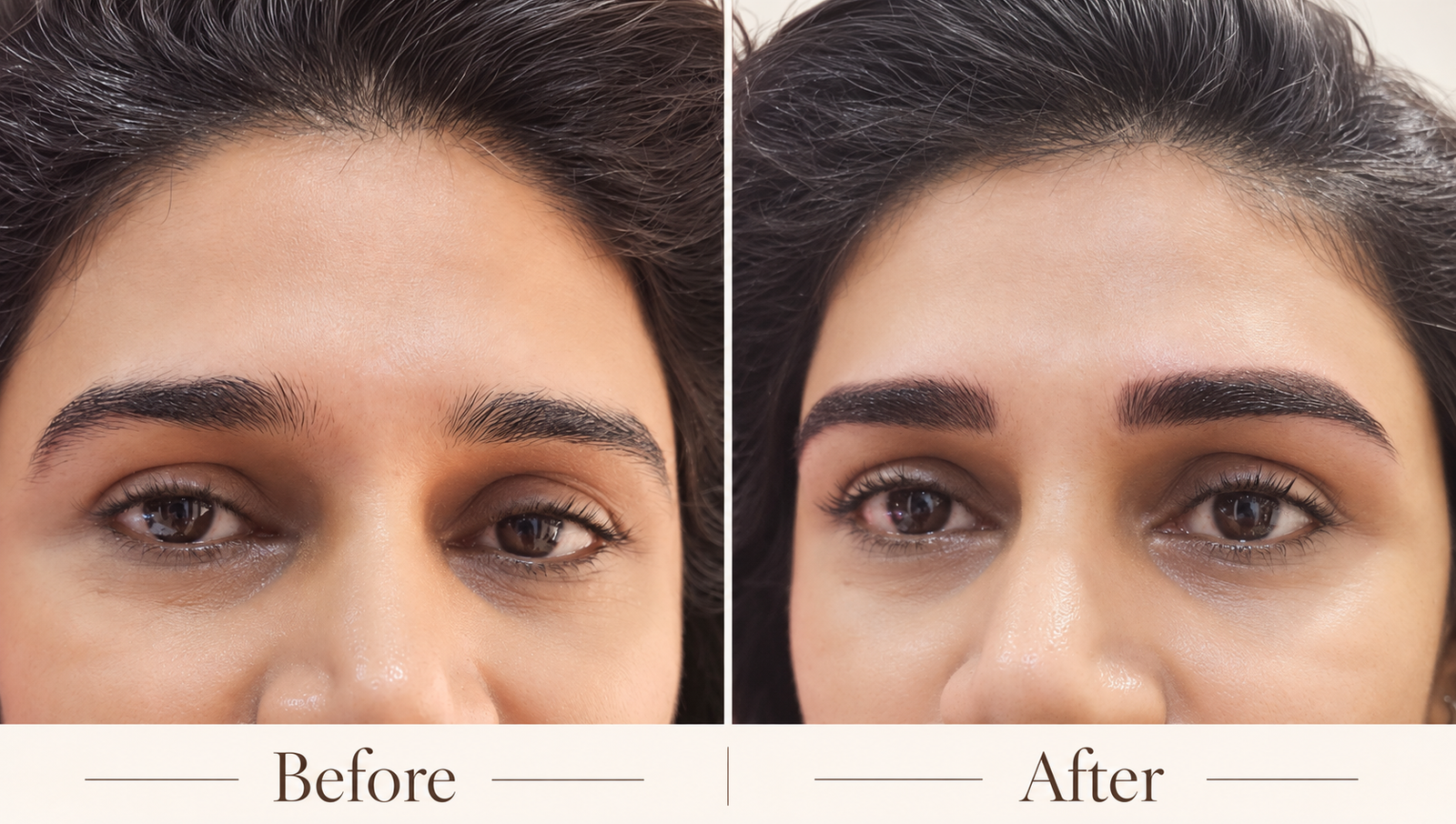 Combination Brows before and after — client 5