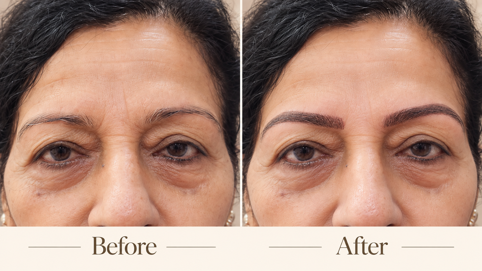 Powder and Ombré Brows — before and after