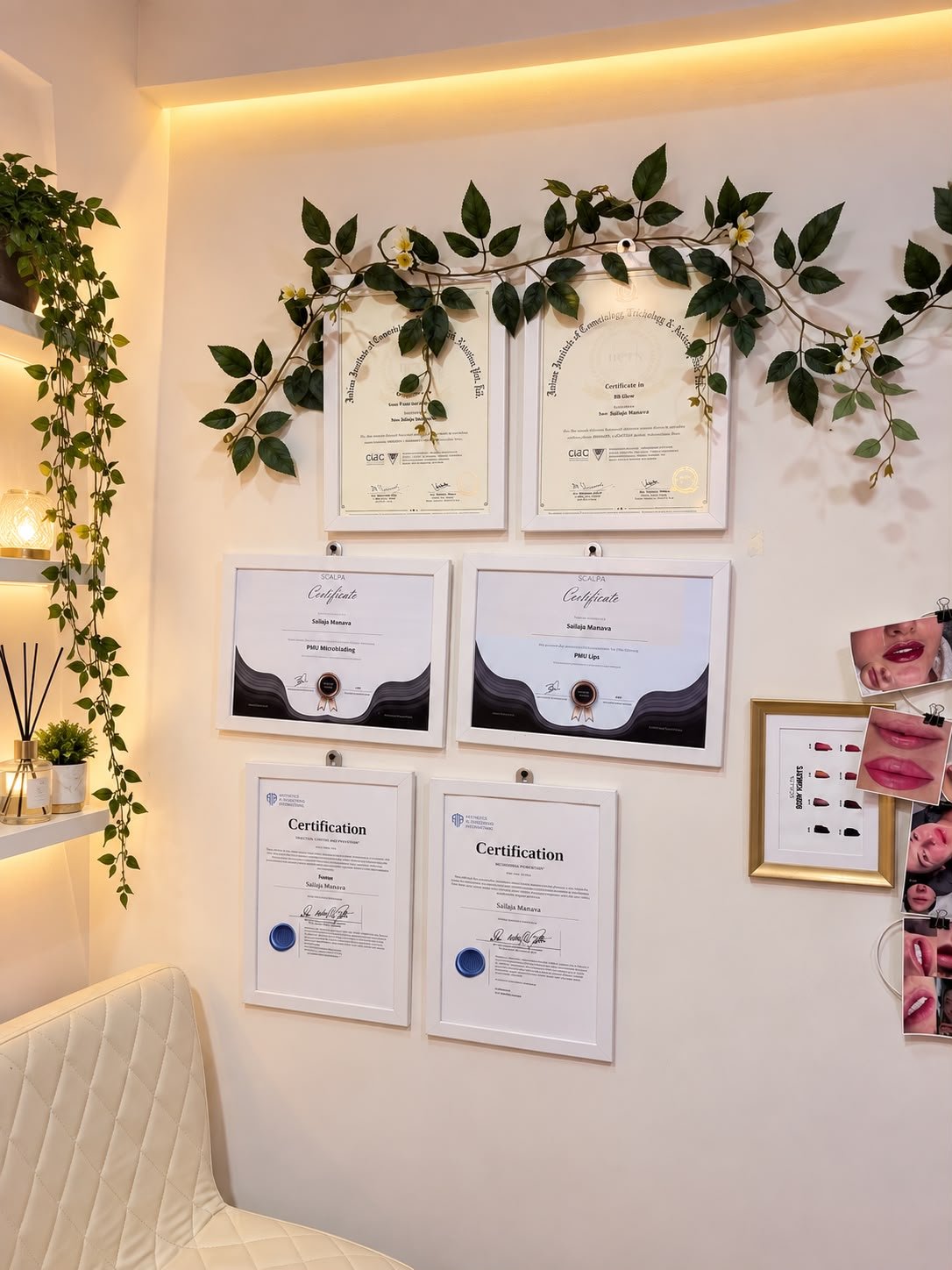 Fayve Studio certification wall