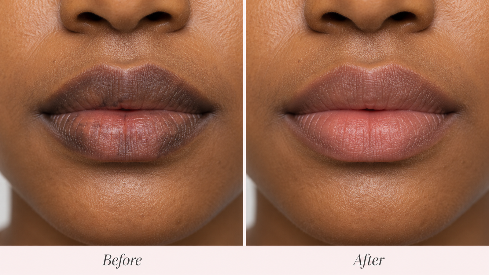 Dark Lip Neutralisation — before and after